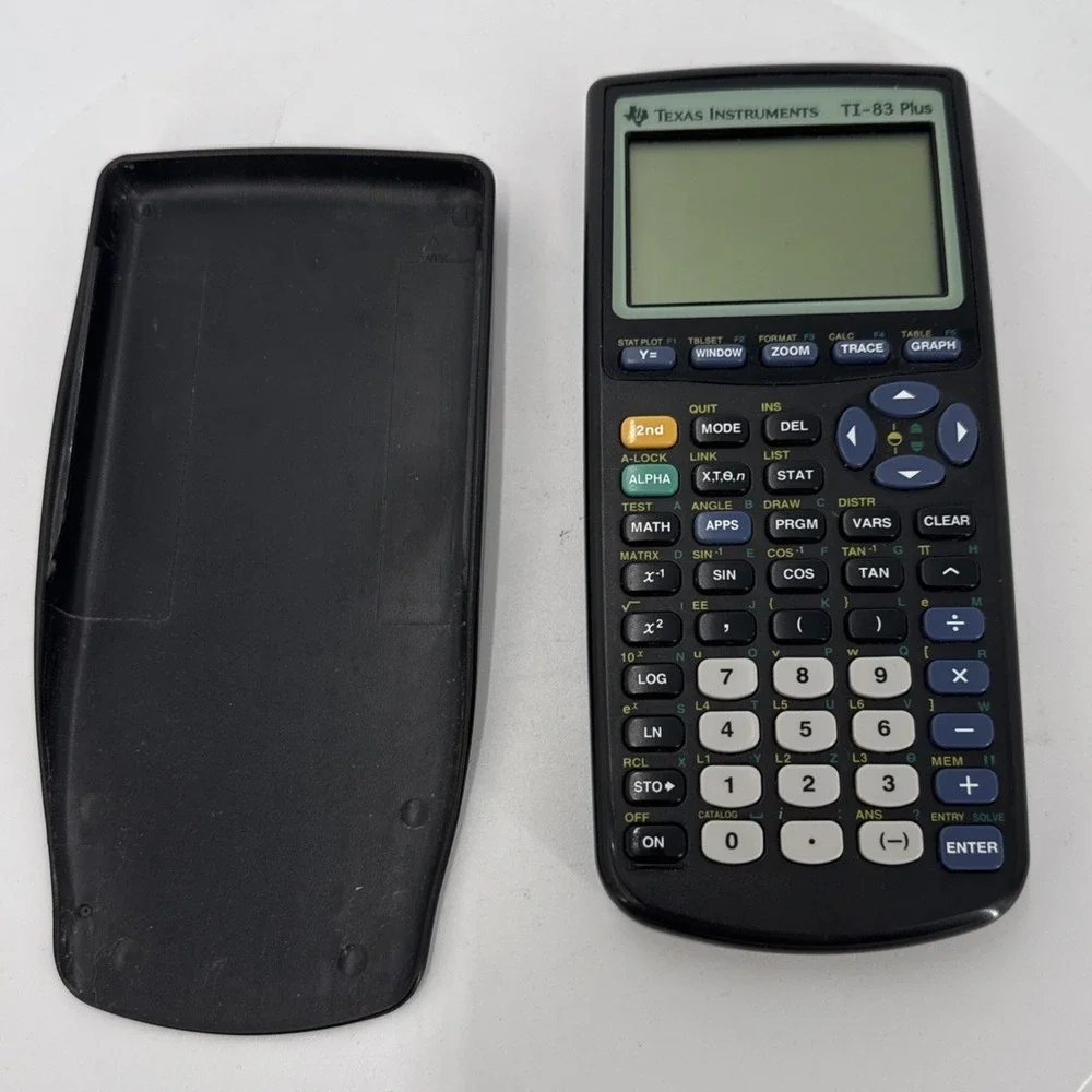 Graphing Calculator With Cover, Texas Instruments TI-83 Plus For Parts Or Repair